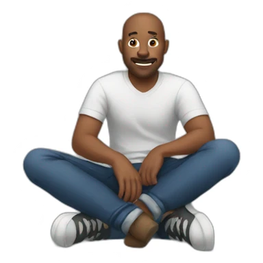 man sitting on the ground sticker