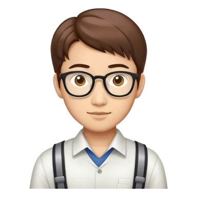 wasian handsome engineering nerd brown hair sticker