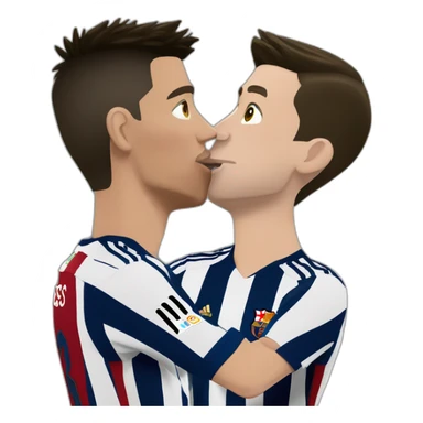 Cristiano Ronaldo kissing Lionel Messi  sticker