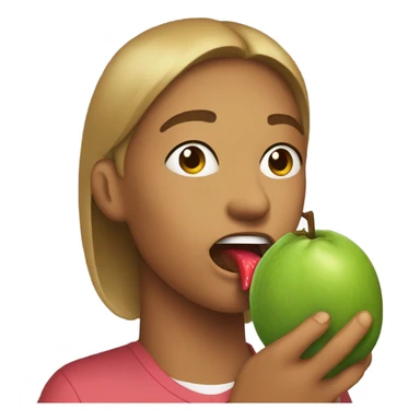 someone eating guava sticker