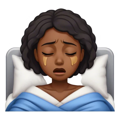 black woman crying herself to sleep sticker