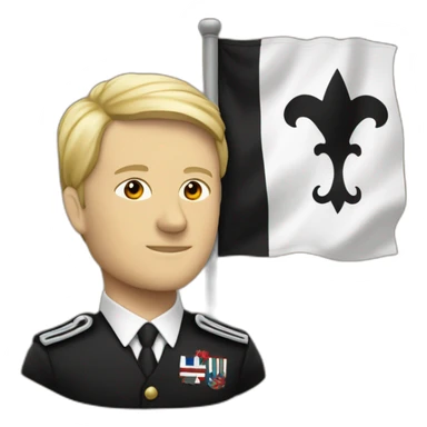 Fond blanc avec une tête de maure en noir au milieu du drapeau sticker