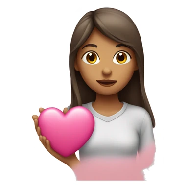a girl holding a pink heart and kissing i sticker
