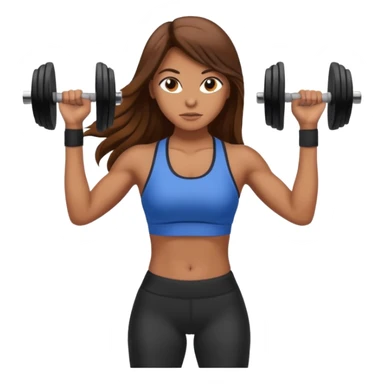 Gym girl tan skin and brown long hair  sticker