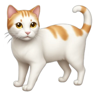 ginger white cat whole body sticker