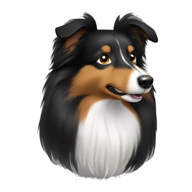 Black Sheltie dog with brown eyes a sticker