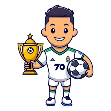 Ronaldo smiling with soccer trophy sticker