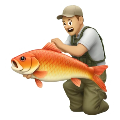 Carp catching a man sticker