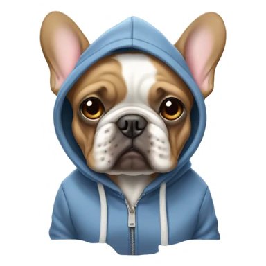 Frenchie wearing a hoddie sticker