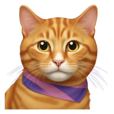 Ginger cat with nonbinary flag sticker