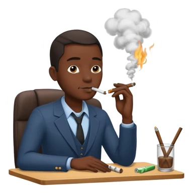 black man smoking a blunt at work  sticker