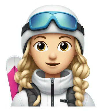 White Girl with skis sticker