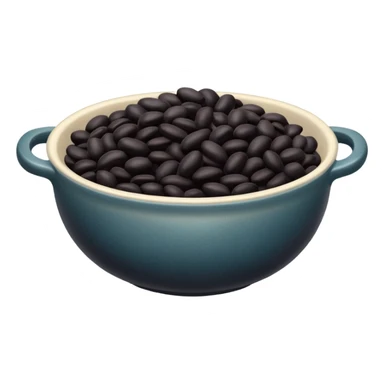 cooked bowl of black beans sticker