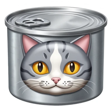 a flat round cat food can sticker
