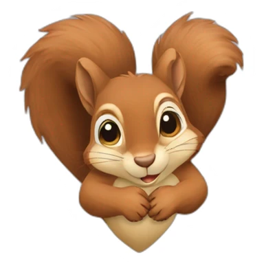 the squirrel folded its paws in the shape of a heart sticker
