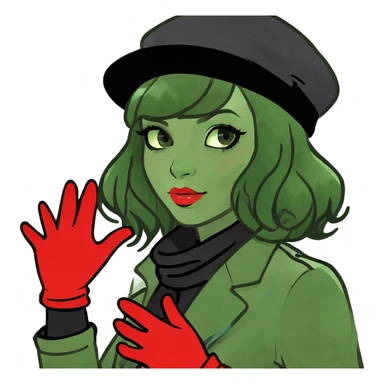 Girl with red and black hair  sticker