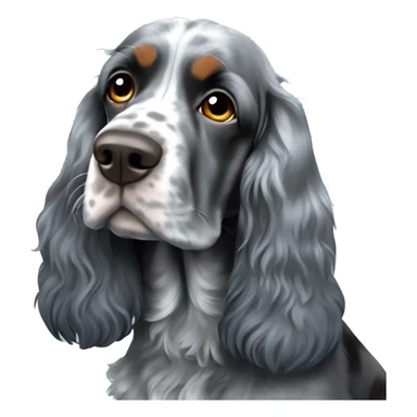 English cocker spaniel blue roan color full size￼ sticker