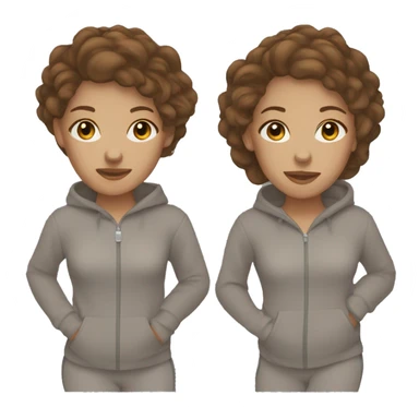 Brown sweatsuit female brown hair sticker