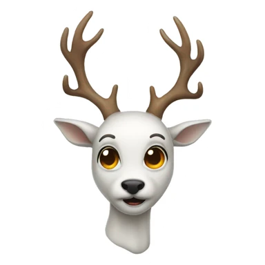 A deer wearing a ghost costume sticker