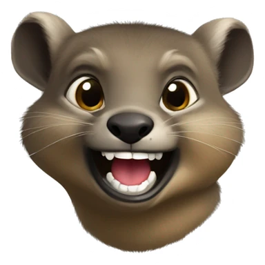 a rock hyrax smiling real big sticker
