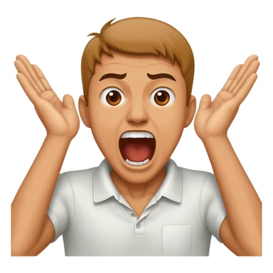 Man screaming with hands around neck sticker