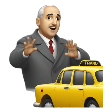 Francisco Franco stopping a taxi sticker