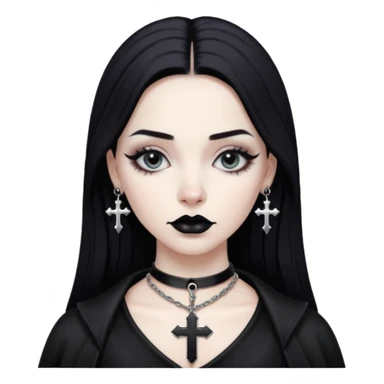 black pink goth cross  sticker