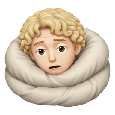 Scared human curled up on himself sticker