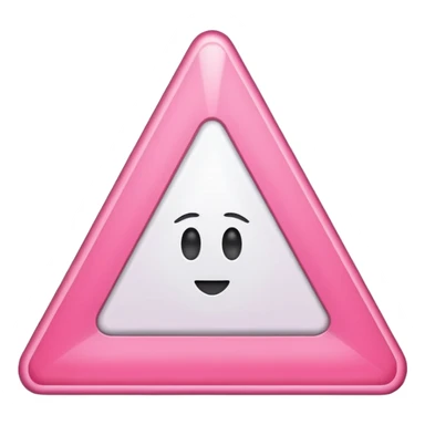 pink triangle with a white border sticker