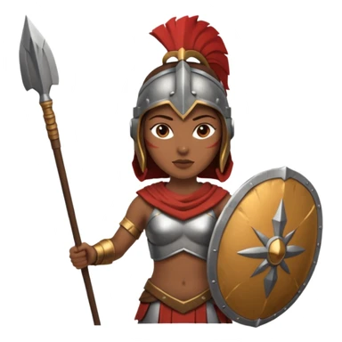 woman spartan warrior holding spear and shield sticker