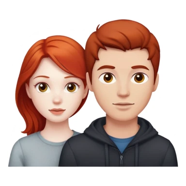 Red head girl and guy with dark hair light skin couple sticker