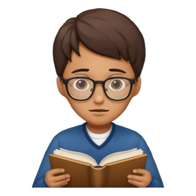 a tired person infront of a book learning in the middle of the night sticker