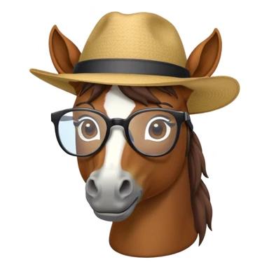 Caballo con lentes y sombrero sticker