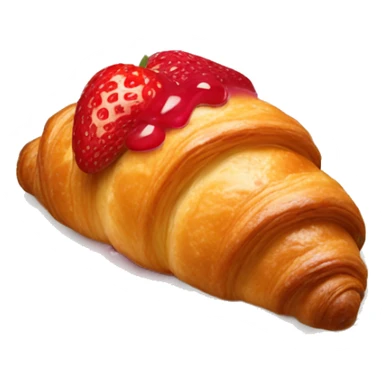 croissant with strawberry topping sticker