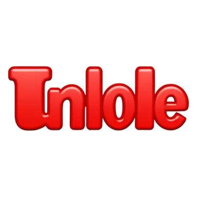 "Unloved" word in vivid red typography letting, isolated on a transparent background sticker
