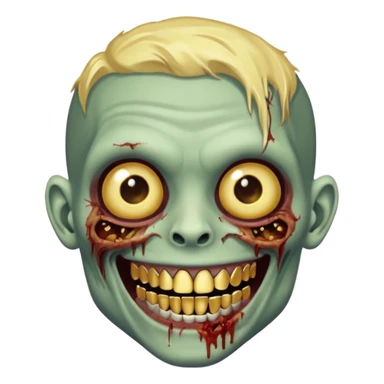 Zombie boy smiling with golden shiny teeth grillz  sticker