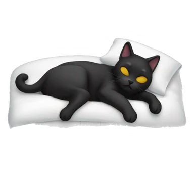 Black cat wearing lab coat sleeping on his back sticker
