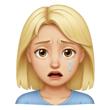 Blonde girl ugly crying sticker
