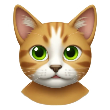 Gato naranjo con chasquilla de color verde  sticker