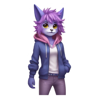 Anthro cool cute kawaii LiLaiRa-Modern-Vernid-Fakémon Full Body sticker