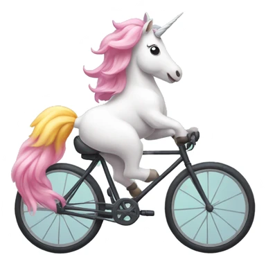 Unicorn riding a bike sticker