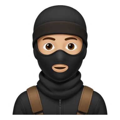 man wearing black ski mask that says “Kevin” on right upper corner sticker