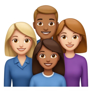 4 people, one man and three women sticker