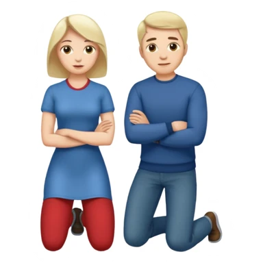 Man standing. Woman kneeling sticker