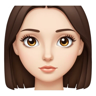 A girl w/ eyelashes Brunette  sticker