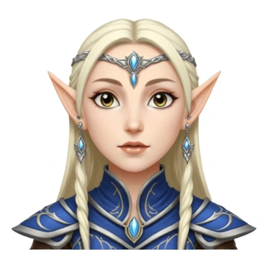 ESO female high elf warrior with lashes and earrings sticker