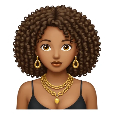 black woman bigger breast emoji curly hair darker sticker