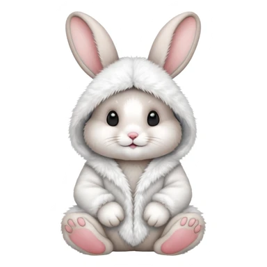 sitting rabbit in costume sticker
