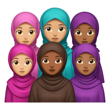 Hijabi girls with no face sticker