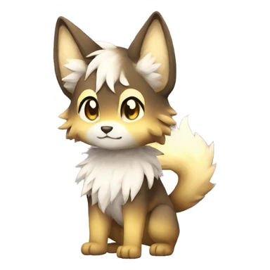 shiny, gradient, Kemono-style, Chibi, Anthro-Fur-Sona-Fakémon, Full Body sticker
